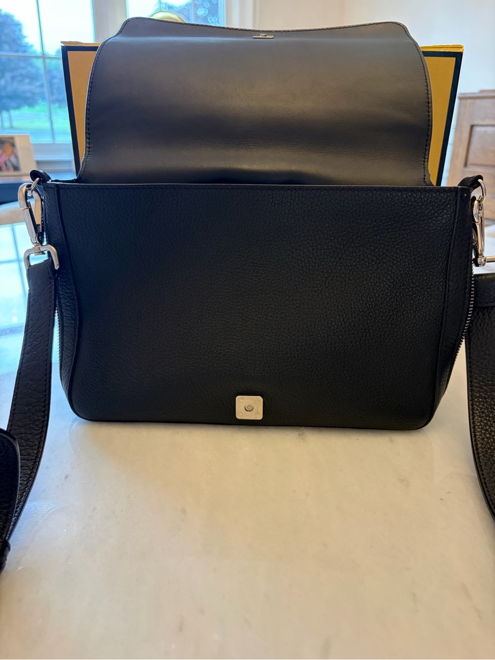 Fendi Black Pebbled Leather Messenger Pouch - Picture 4 of 10